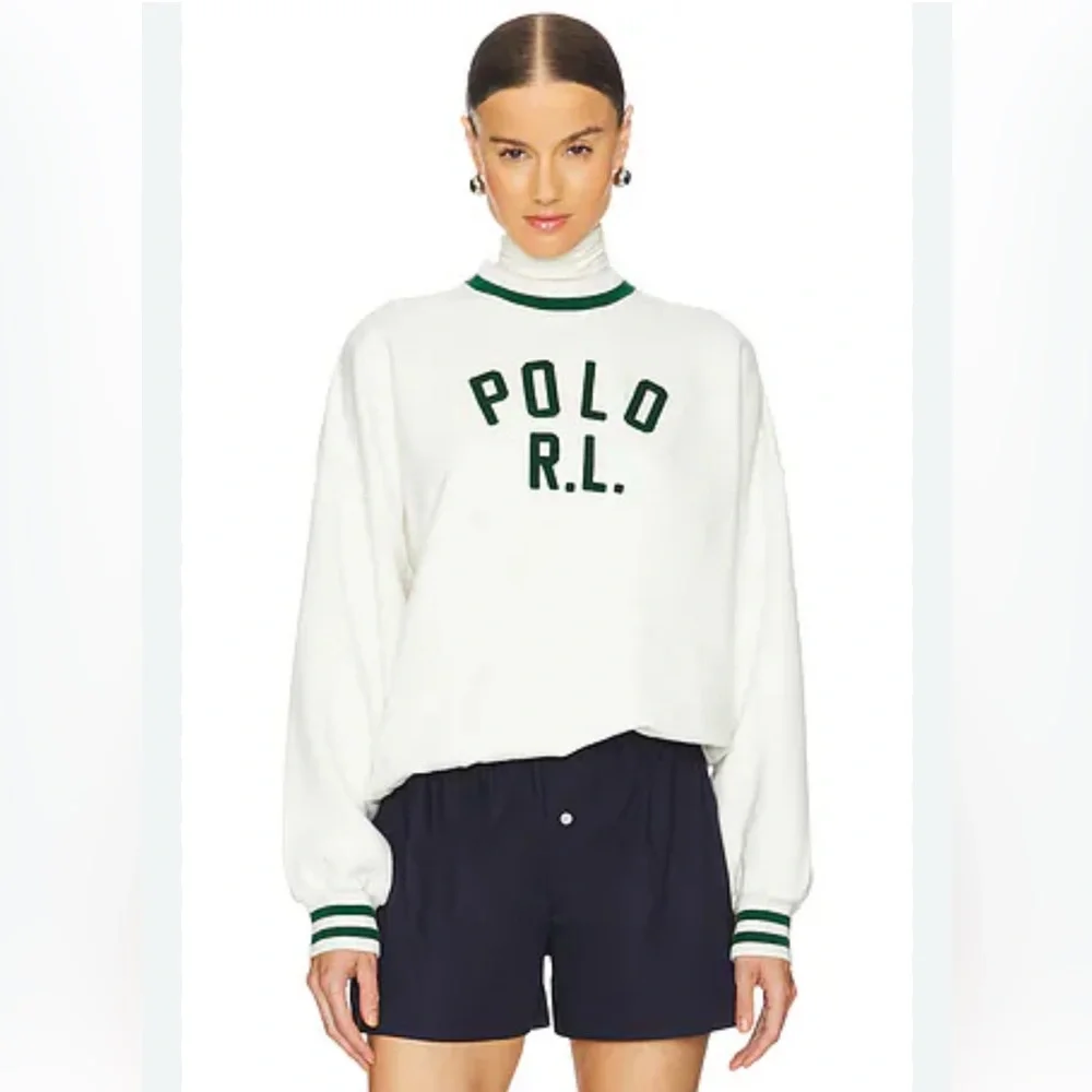 Polo Ralph Lauren Vintage Fleece Polo Sweatshirt in Nevis Large